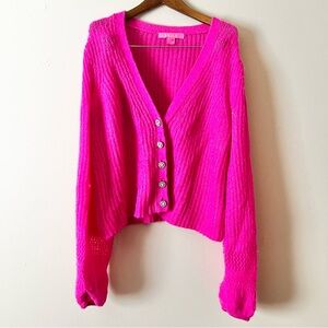 Lilly Pulitzer Vibrant Pink Button-Up Cardigan